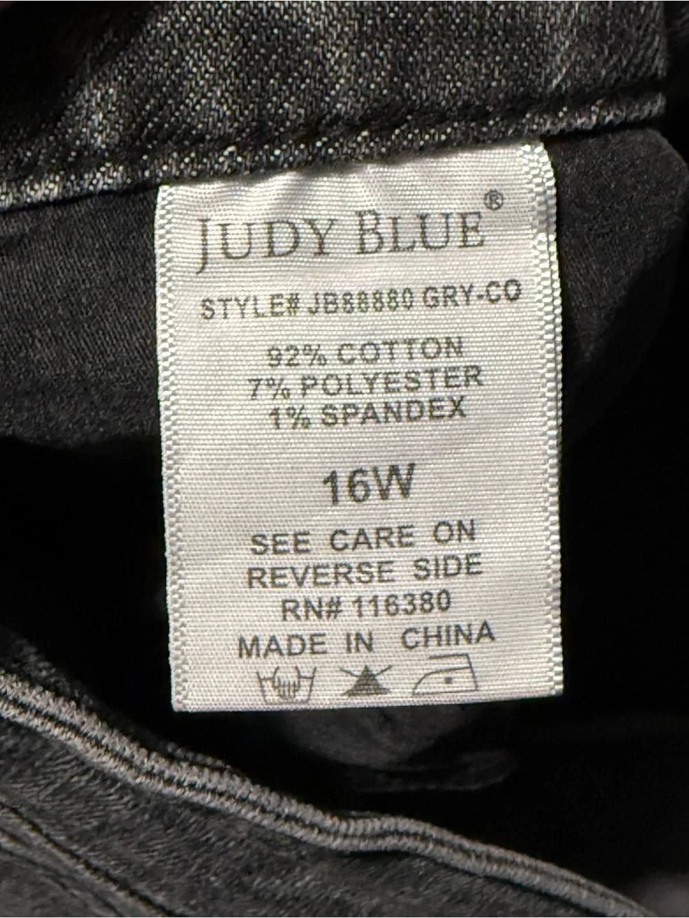 Judy Blue Flare Fit Jeans Women's 16W Frayed Hem in Gray Wash Denim